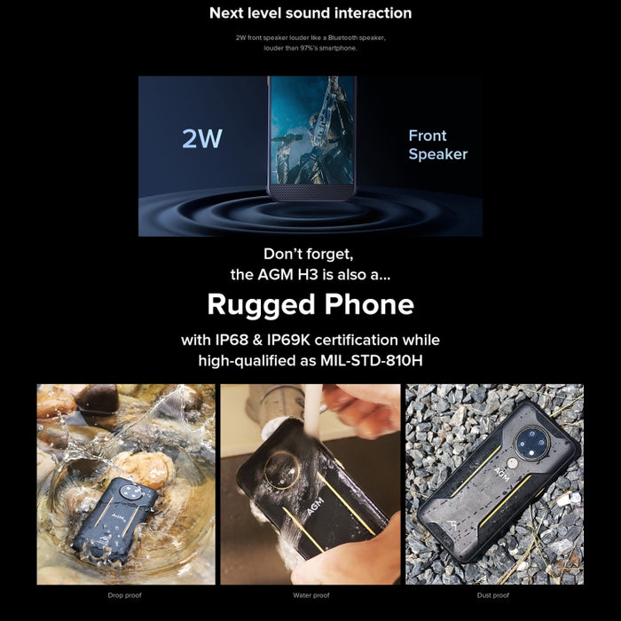 Triple Back Cameras, IP68/IP69K/810H Waterproof Dustproof Shockproof, Fingerprint Identification, 5400mAh Battery, 5.7 inch Android 11 MTK6762 Octa Core, Network: 4G, OTG, NFC